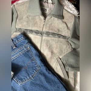 Vintage Jordan Marsh suede sweater jacket